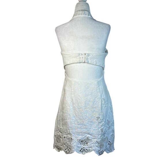 Cult Gaia Kailani Dress in Off White 6 New Womens Halter Mini Linen - Picture 6 of 16